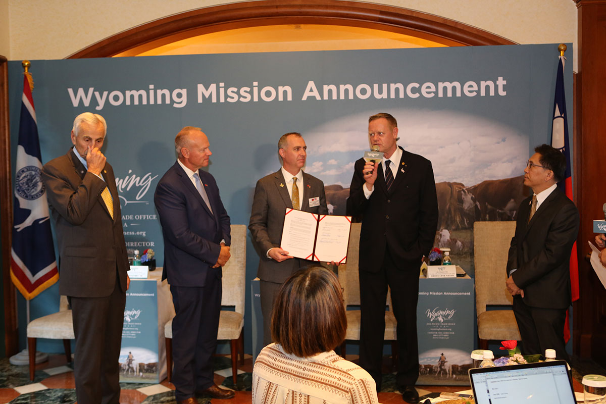 2018年10月3日前懷俄明州長在西華飯店TOSCANA舉行記者會、晚宴